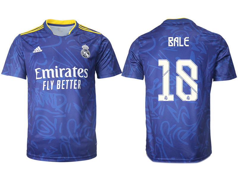 Men 2021-2022 Club Real Madrid away aaa version blue #18 Soccer Jersey